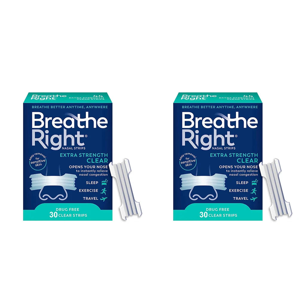 Nasal Strips Extra Strength Clear For Sensitive Skin Drug-Free Snoring Solution&Nasal Congestion Relief Caused by Colds&Allergie