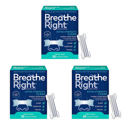 Nasal Strips Extra Strength Clear For Sensitive Skin Drug-Free Snoring Solution&Nasal Congestion Relief Caused by Colds&Allergie