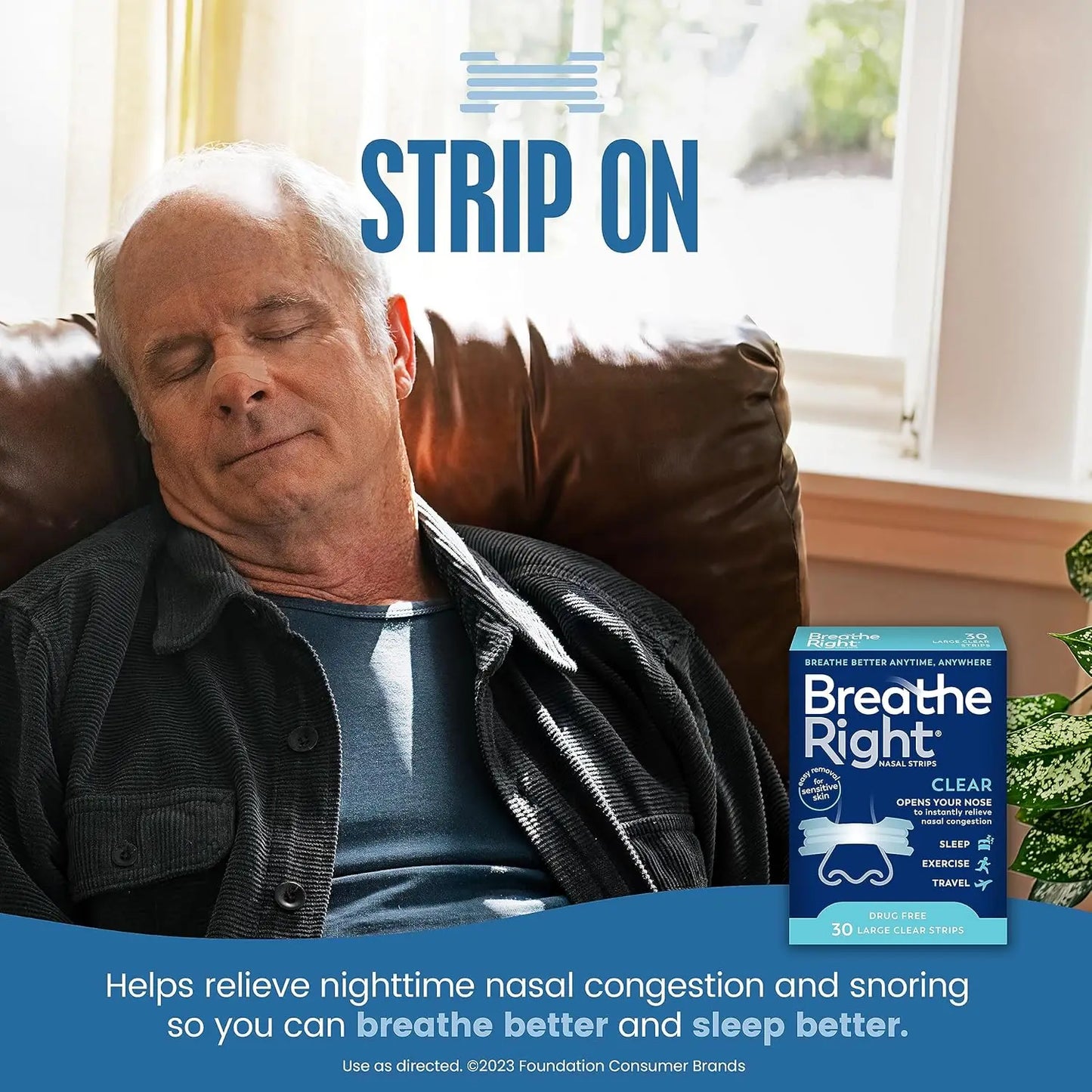 Nasal Strips Extra Strength Clear For Sensitive Skin Drug-Free Snoring Solution&Nasal Congestion Relief Caused by Colds&Allergie