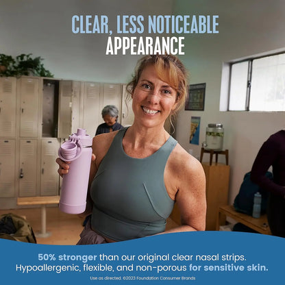 Nasal Strips Extra Strength Clear For Sensitive Skin Drug-Free Snoring Solution&Nasal Congestion Relief Caused by Colds&Allergie